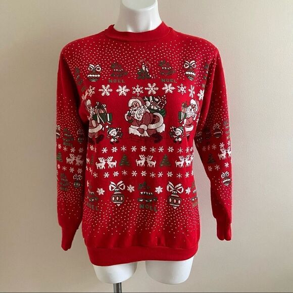 Sky Lite Vintage Santa Christmas Sweatshirt - Picture 1 of 9